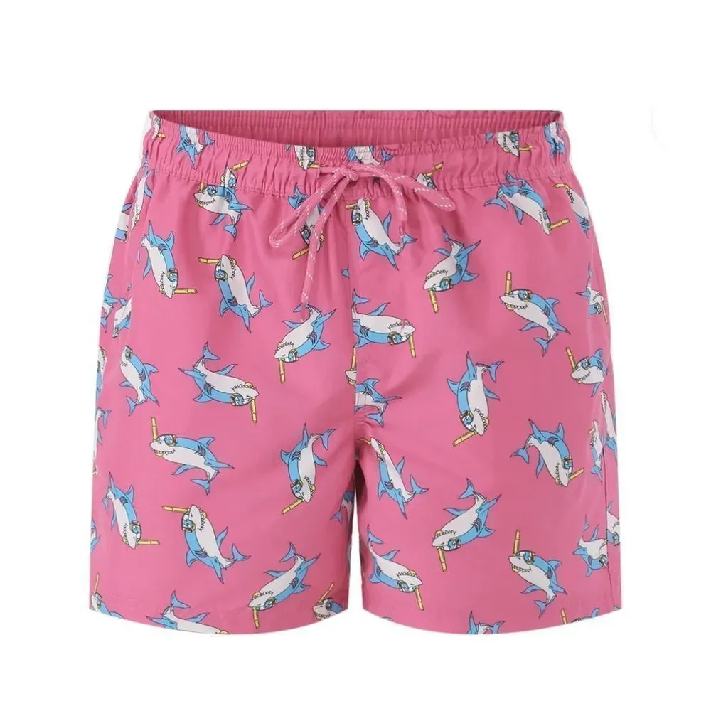 Men's Elastic Waist Swim Trunks Shorts 6